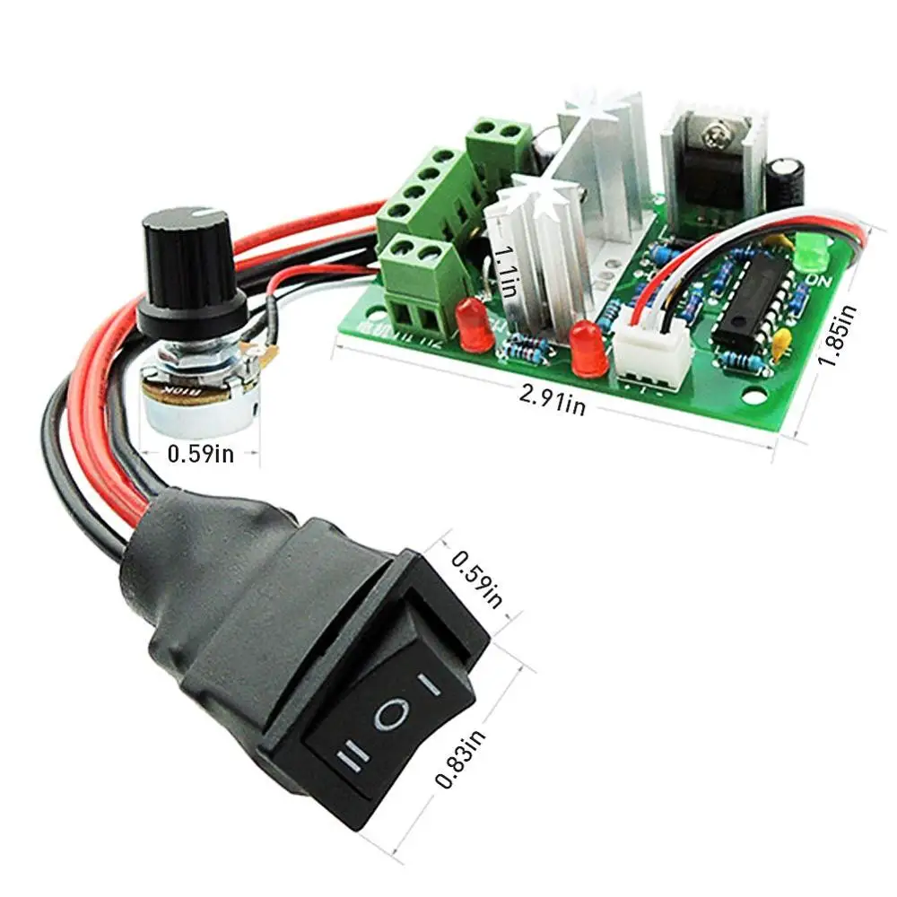 Upgrade Adjustable DC Motor Speed PWM Controller 10V 12V 24V 30V Reversing Switch 120W