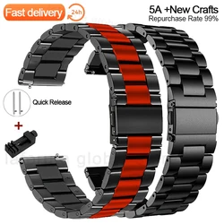 22mm 20mm Metal Stainless Steel Strap for Samsung Galaxy Watch 3 Band for Huawei Watch GT 2 46mm 42mm Gear S3 Wrist Watchband