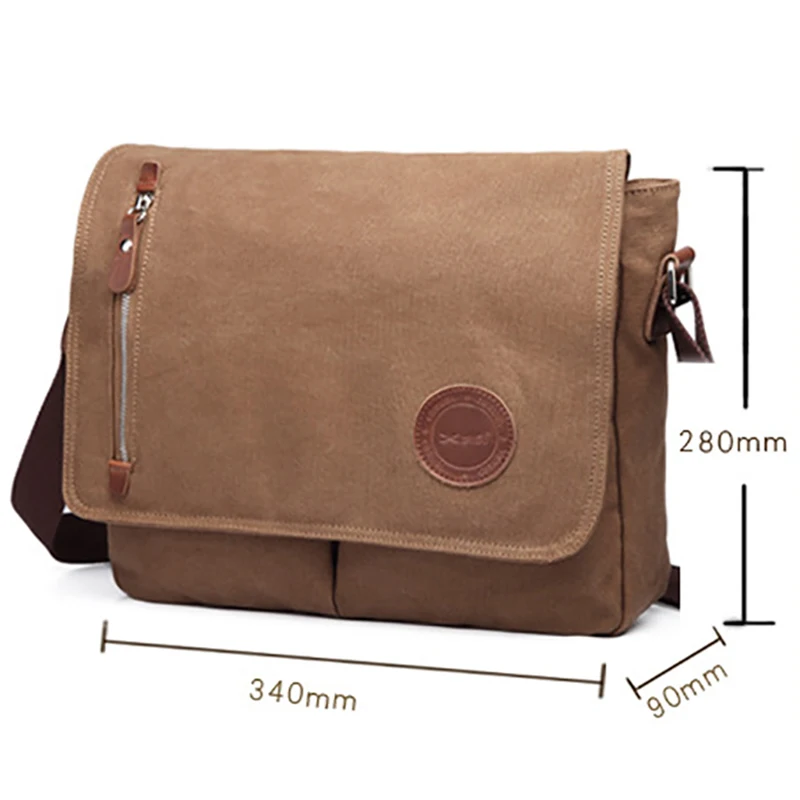 Men Canvas Casual Shoulder Crossbody Outdoor Travel Bag Waterproof Male Business Messenger Solid Color Good Qualtiy Bag Hot Sell