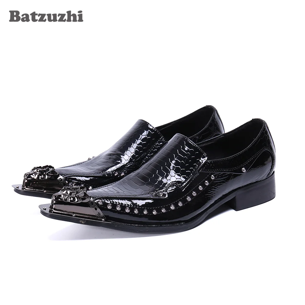 

Batzuzhi Italian Type Shoes Men Handmade Black Leather Business Dress Shoes Formal Leather Shoes Men Zapatos Hombre! Big Size 12