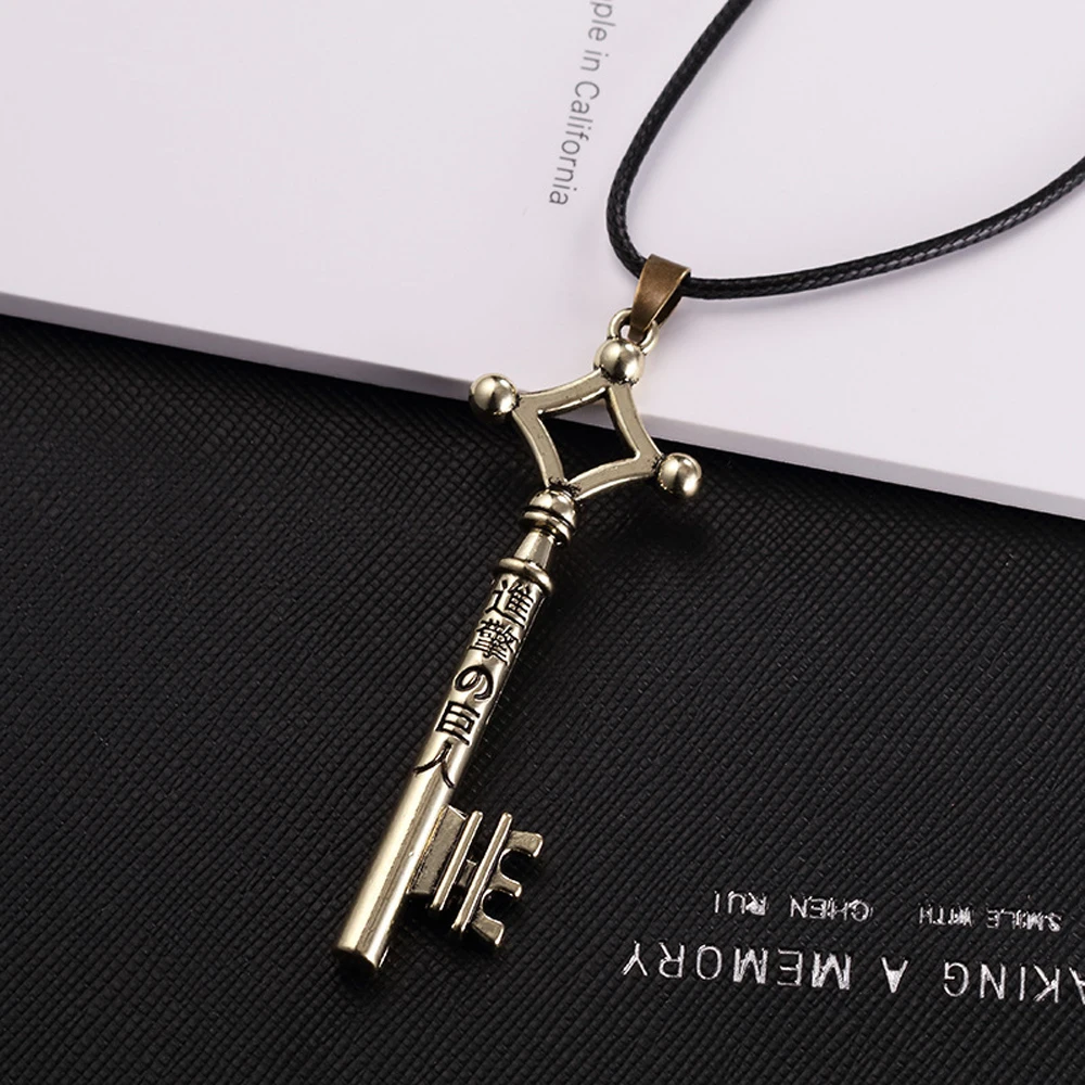 SUMENG 2024 Angriff auf Titan Halskette Eren Key Shingeki No Kyojin Anhänger Mode Vintage Retro Anime Schmuck für Männer Cosplay – Detail 1
