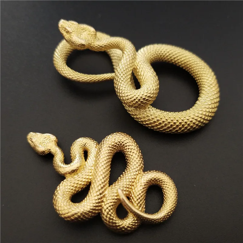 Copper Vintage Gold Snake Desktop Decor Ornaments Brass Snake Key Chains Fashion Boa Keyrings Punk Rock Bag DIY Accessories Gift