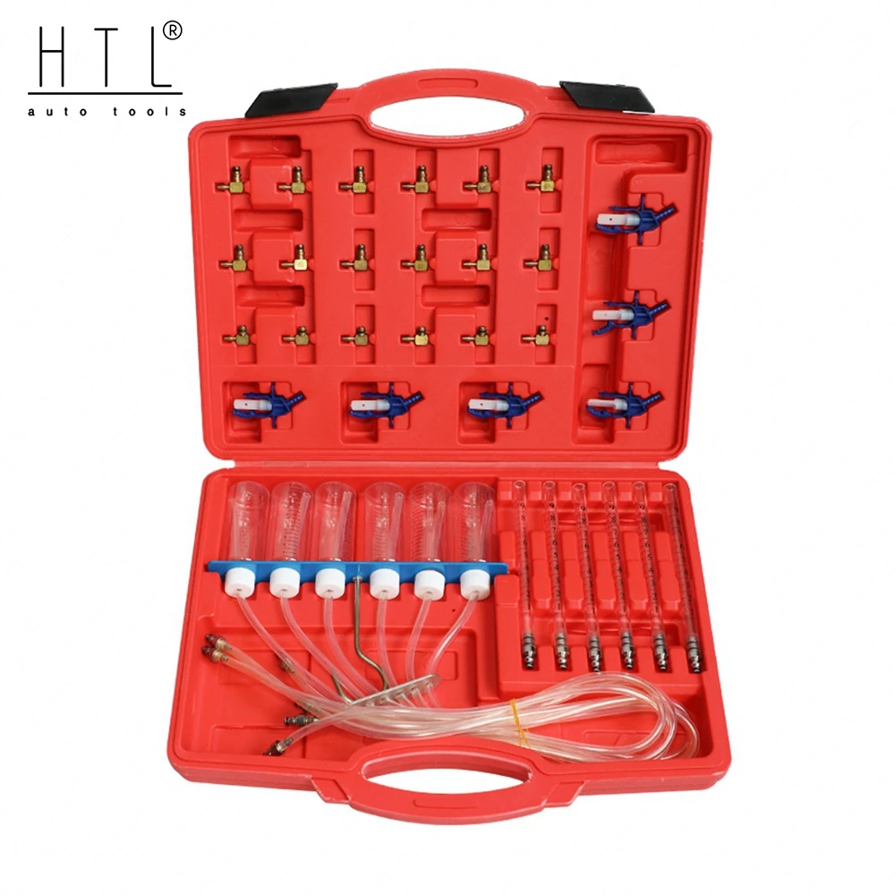 Diesel Injector Flow Test Tool Kit 24 pcs Common Rail Adaptor Fuel Tester Set