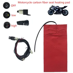 Motorcycle seat heated Carbon Fiber Waterproof Seat Heating interior cushion Thermostatic seat warm Switch for Universal