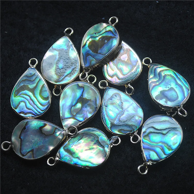 5PCS Natural Abalone Shell Connectors Saltwater Beads Oval Shape And Round Top Selling Items For Women Bracelets MakE