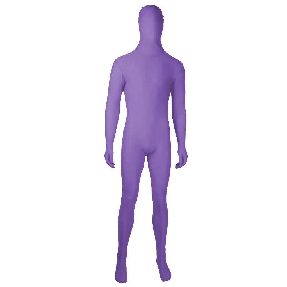 Traje Zentai Verde Negro amarillo púrpura para adultos, medias de segunda piel de Spandex, body completo, Disfraces de Halloween de Cosplay, Envío Gratis