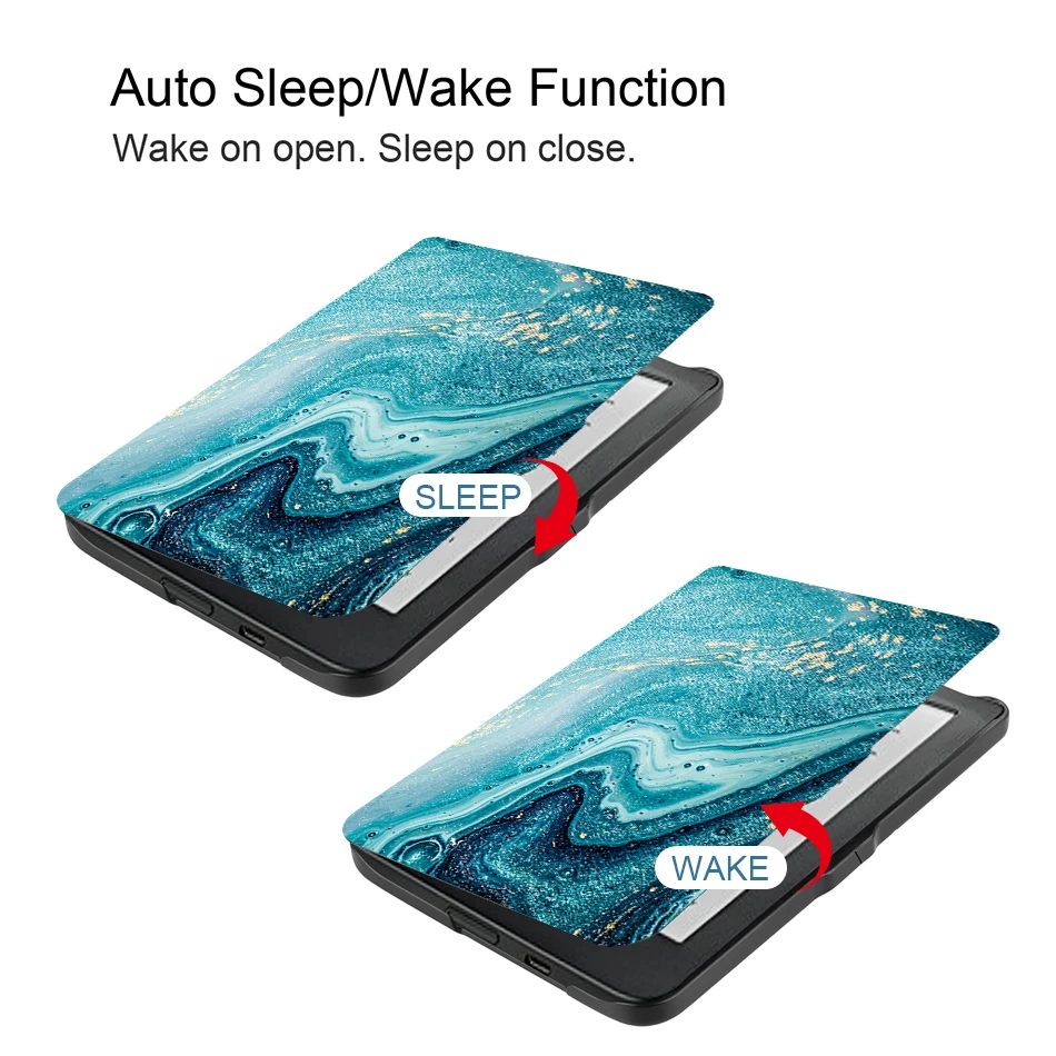 Mtt-capa de couro ecológico kobo, tela hd, 6 polegadas, proteção para e-book e-reader, 2018 '', capa inteligente, modo de repouso/despertar automático