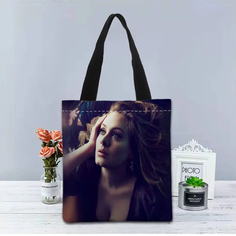 New Custom Adele Adkins printed Handbag canvas tote bags shopping travel Casual Useful Shoulder Bag women bag