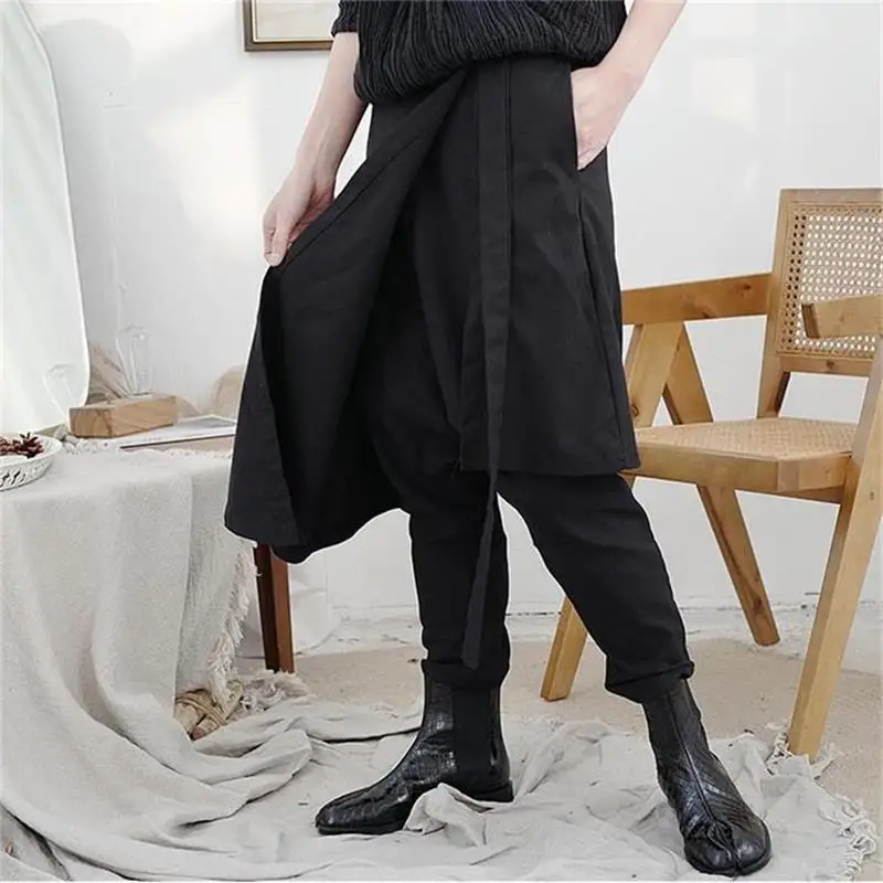 Ladies Pant Skirt Small Foot Pants New Irregular False Two Design Loose Large Size Leisure Radish Pants