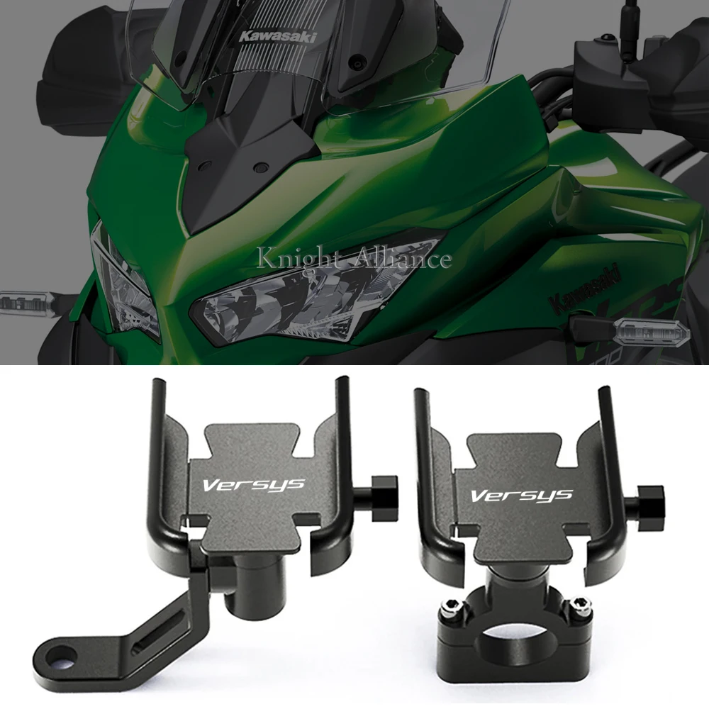 

Motorcycle Phone Holder CNC Handlebar GPS Stand Bracket For KAWASAKI Versys 650 1000 X300 Versys650 Versys1000 Versys-X300