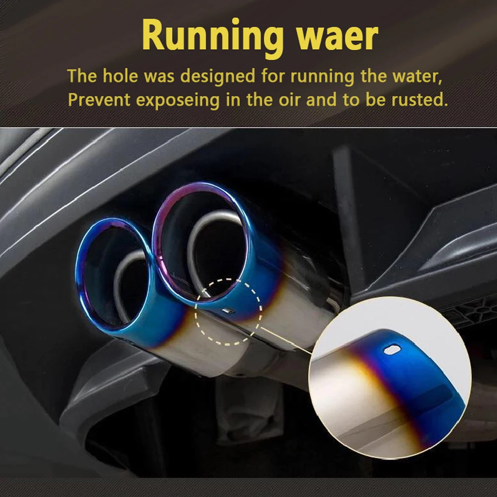 2Pcs Car Stainless steel Exhaust Tip Muffler Pipe Cover for Audi A4 B8 A6 C6 Accessories For Audi A3 A5 Q5 Q7 Q3 A1 S line