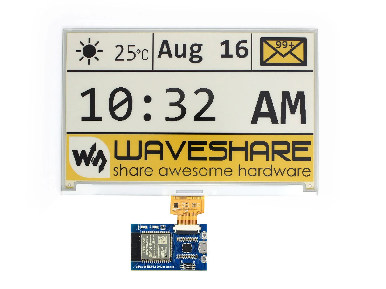 Imagem -05 - Placa Driver Painel Universal E-papel Cru Esp32 Wifi Bluetooth sem Fio Suporta Vários Waveshare Spi E-painéis de Papel Cru