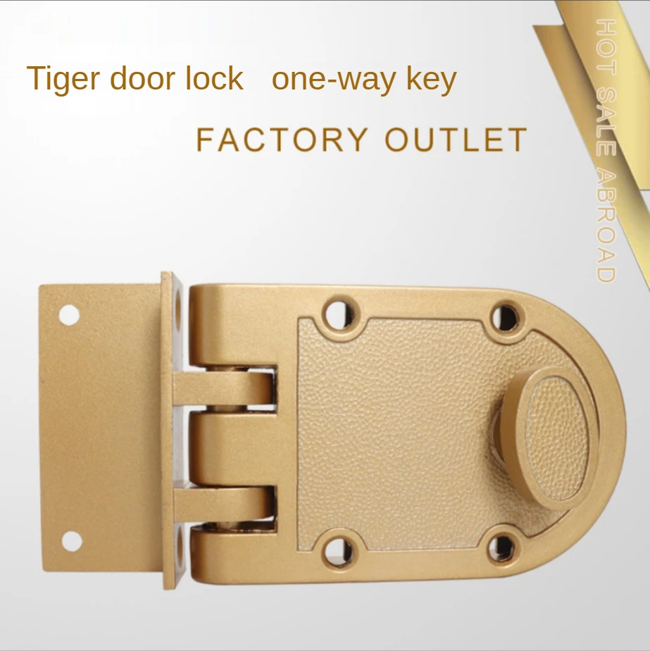 Serrure mécanique vintage en alliage d\'aluminium, serrure de tigre, serrure de porte antivol extérieure, serrure de porte rétro domestique