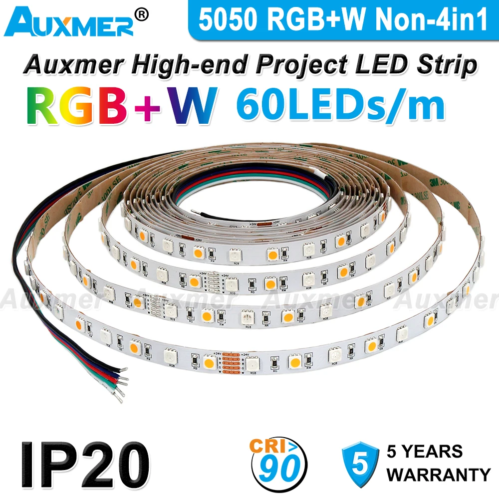 5050RGB + W LED Streifen Lichter, CRI90,96 oder 72 oder 60LEDs/m,RGBW, non-4in1, IP20,DC24V, für KTV, unterhaltung zimmer, sport zimmer, DIY