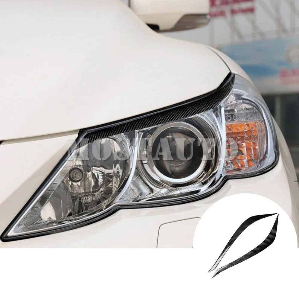 

For Toyota Mark X II Real Carbon Fiber Exterior Headlight Cover Eyelid Eyebrow Trim 2010-2012 Car Accessories