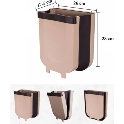 Deluxe Kitchen Hanging Garbage Bucket Foldable Rail Garbage Bucket Plastic