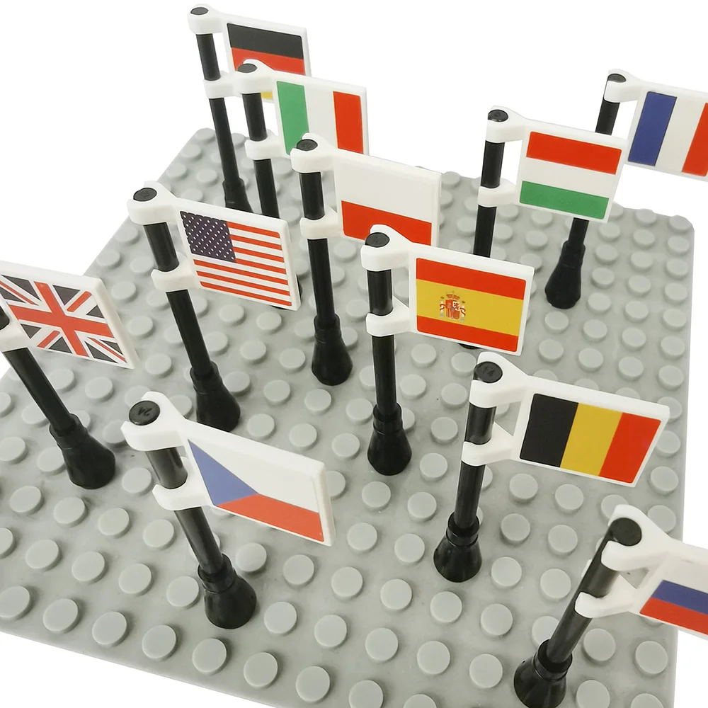 Piezas de ladrillo 2335 bandera nacional para figura militar, banderas cuadradas de la Fuerza Terrestre, accesorio Bricklink, bloque de construcción