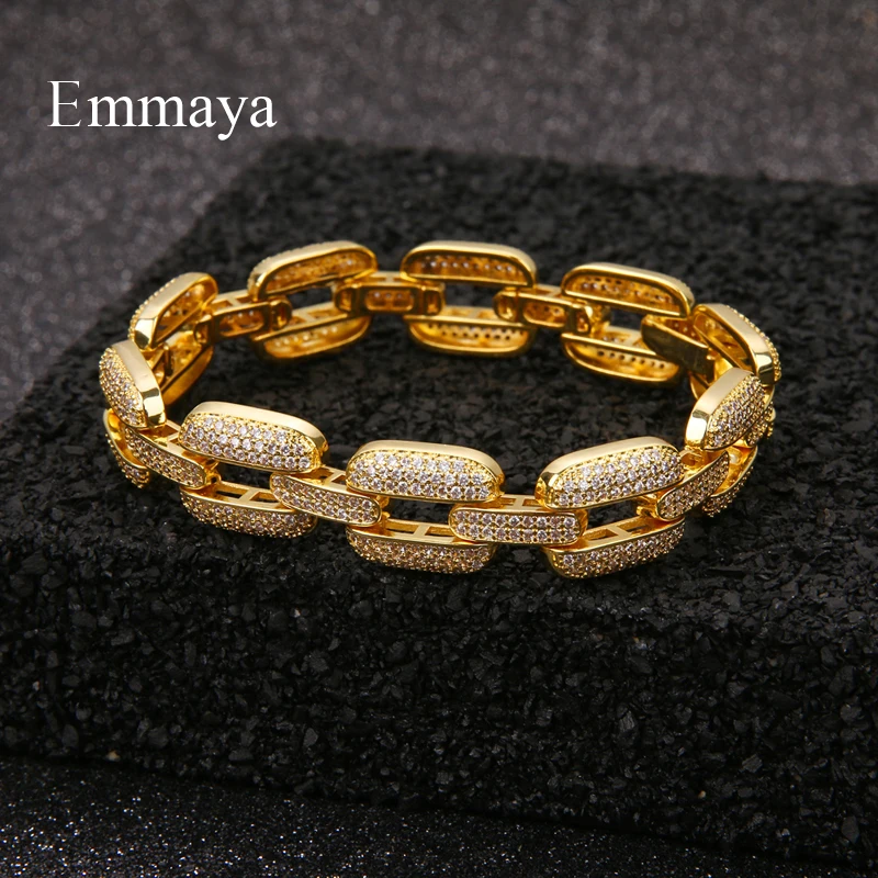 

EMMAYA New Arrival Exquisite CZ Buckle Design color Bracelet For Women&Girls HipHop Style Jewelry In Fashion Party Cool Dress-up