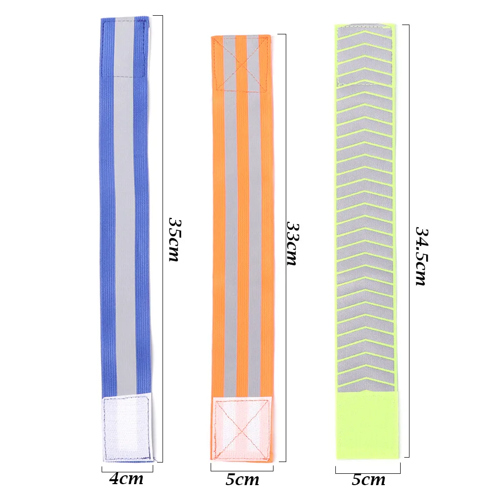 1Pc Cycling Reflective Strips Warning Armband Reflector Wristband Bicycle Bind Strap Pants Hand Leg Sport Tape Bike Safety Alert