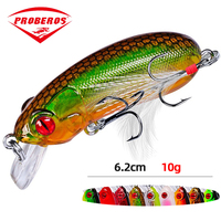 6.2cm 10g Minnow floating Depth up to 1.2m Top artificial Fishing lures crank quality wobblers baits crankbaits fishing tackle