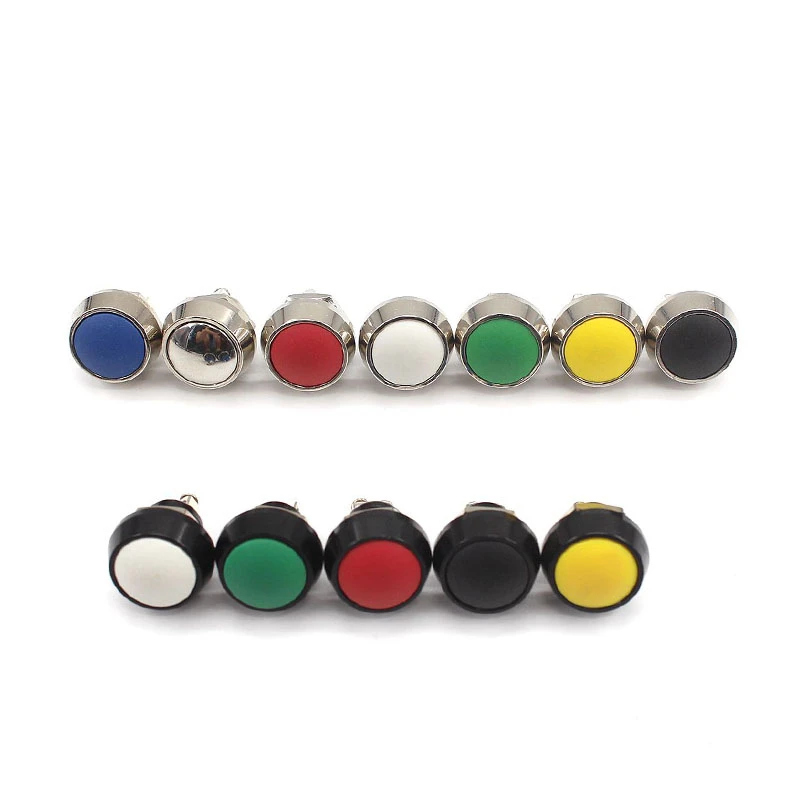 12mm Ball Round Head Reset Waterproof Metal Push Button Switch Screw Feet Control Switch Car 12V Momentary Swtich Power Buttons