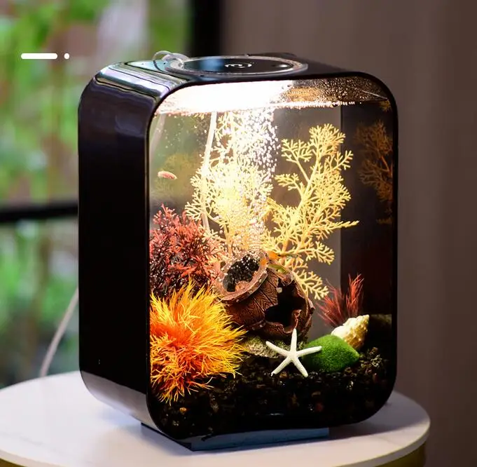 Aquarium light luxury modern home office desktop living room small ecological goldfish tank