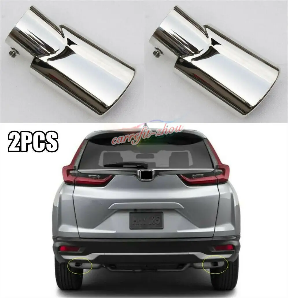 For HONDA CR-V 2020 2021 EX LX Stainless Rear Exhaust Muffler Tip End Pipe 2PCS