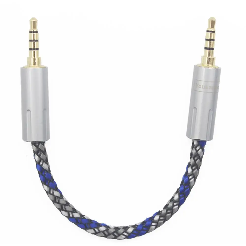 3.5mm trrs 4 Pole Male to Male Balanced 8 Core Headphone Adapters Cable Silver Plated Aux Cable in Box 3.5mm to 3.5mm