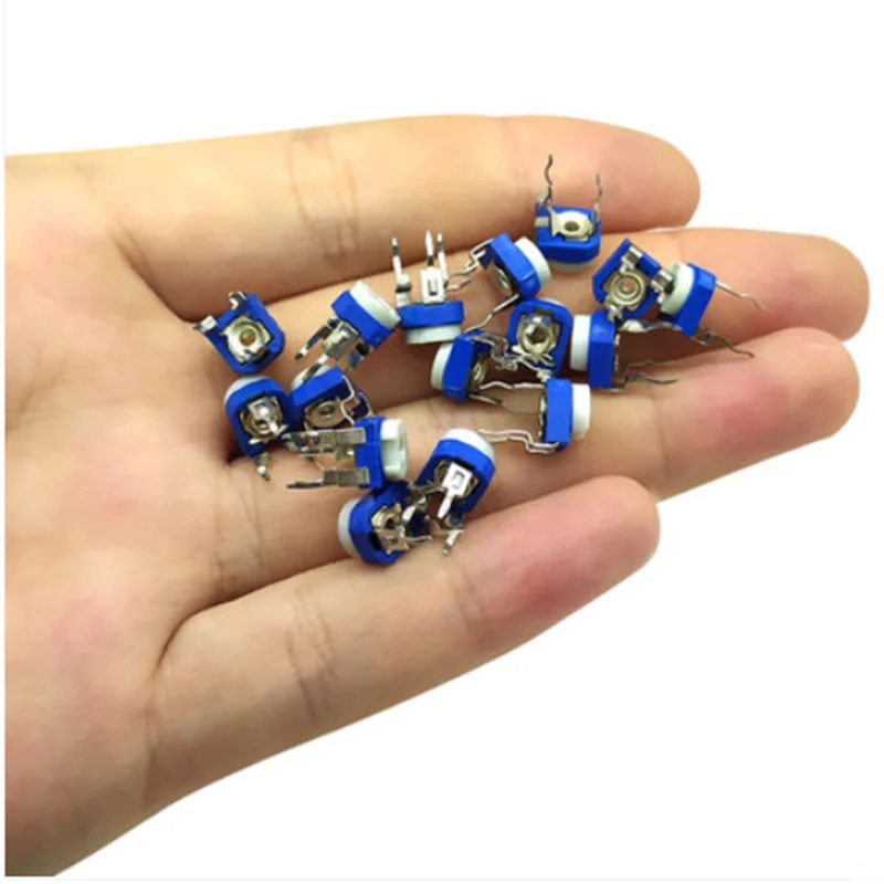 20PCohm-1M الأزرق والأبيض حزمة الجهد قابل للتعديل ، صقل المقاومة الأفقية ، وتستخدم عادة 10 أنواع من 10 شركات