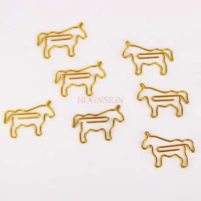 12pcs Metal horse paper clip cartoon paper clip animal paper clip gourd pin