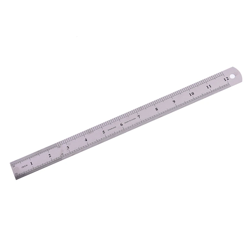 

1 Pc 30cm Stainless Steel Metal Straight Ruler Precision Double Sided Learning Office Stationery Drafting Supplies Non Skid Back