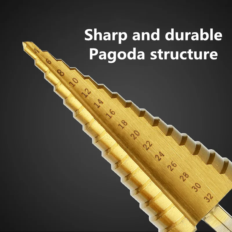 4-12 4-20 4-22 4-32HSS punta per trapano a gradino strumento per alesatura scanalatura diritta trapano a gradino lavorazione del legno apri fori in metallo Herramientas