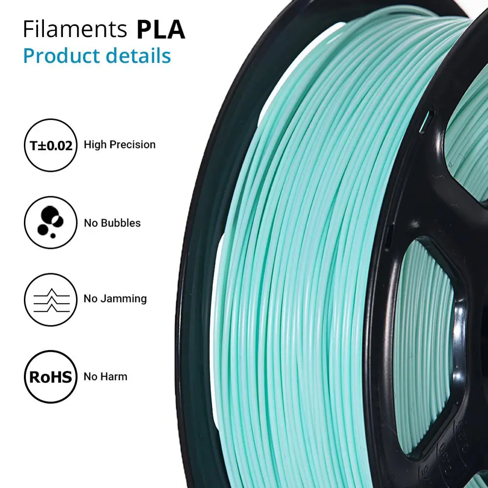 TOPZEAL PLA Mint Green Color PLA Plastic Filament for 3D Printer 1.75mm 1KG Spool PLA Filament 3D Printing Materials Supplies