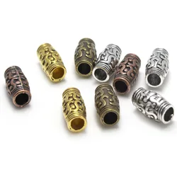 20Pcs Antique Bronze Tube Spacer Beads Metal Loose Beads For DIY Jewelry Making Bracelet Necklace Accessories Wholesale