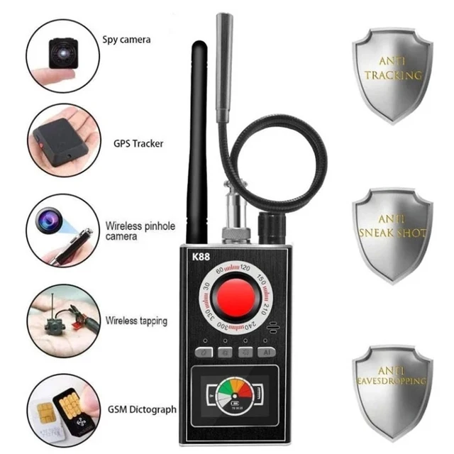 K88 Multi-function GPS Signal Mini Bug Finder AI Anti Candid Hidden Spy Camera Detector Signal Lens Detect Wireless Gadget K18