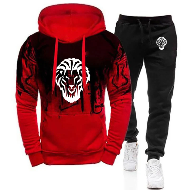 Leon Athletic Club de Bilbao 2022 Men\'s New Print Gradient Hoodies Casual Sweatpant Jackets Sport Hip Hop Coats + Trousers Suits