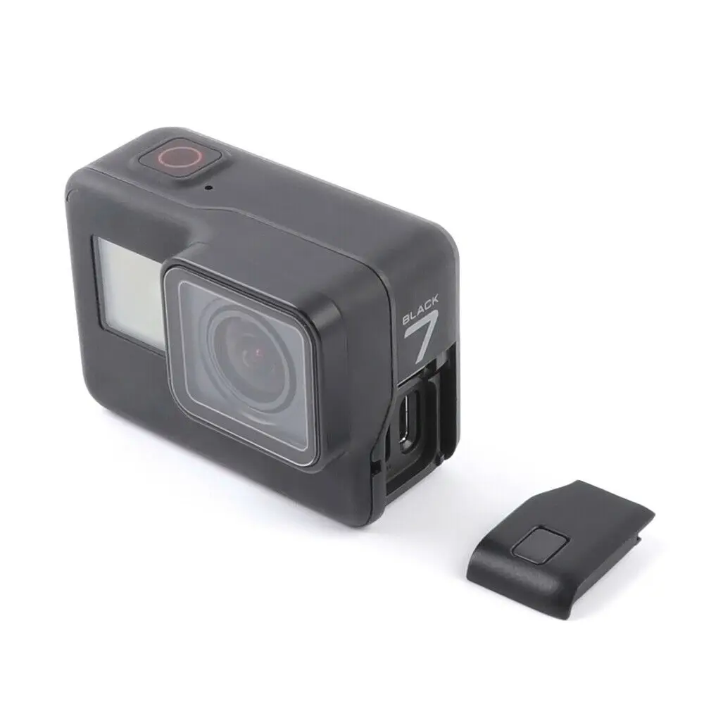 

Оригинальный черный аксессуар для камеры GoPro Hero 7, боковая дверь, запасная боковая крышка, USB-C, HDMI, AAIOD-003, запасная часть