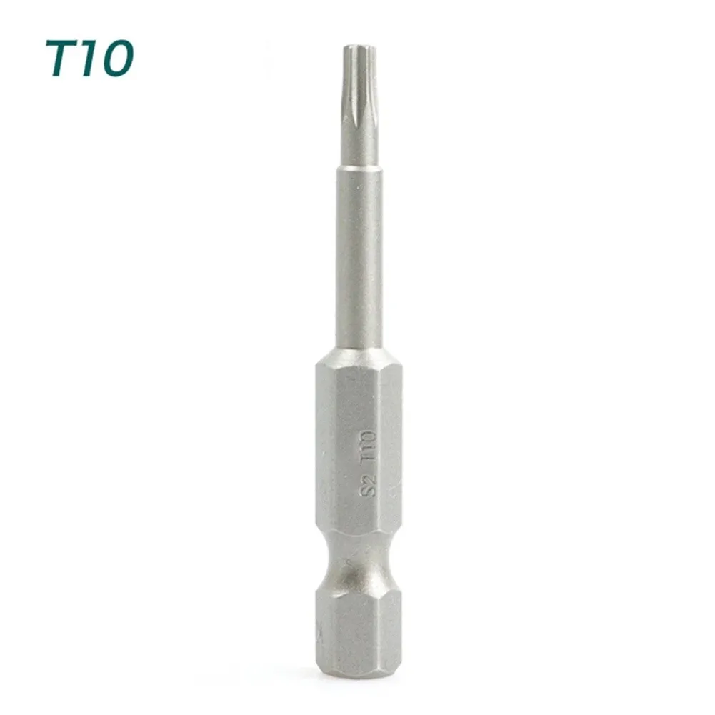 50mm Torx Screwdriver Bits With Hole T5, Torx6, T7, T15 T20 T25 T27 T30 1/4 Inch Hex Shank Electric Screw Driver Star Bit Set