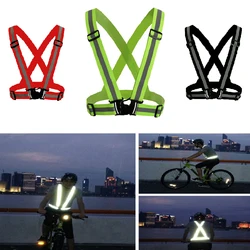 Chaleco reflectante de alta visibilidad Unisex, chaleco de seguridad para correr al aire libre, ciclismo, correa elástica ajustable, trabajo fluorescente, venta al por mayor