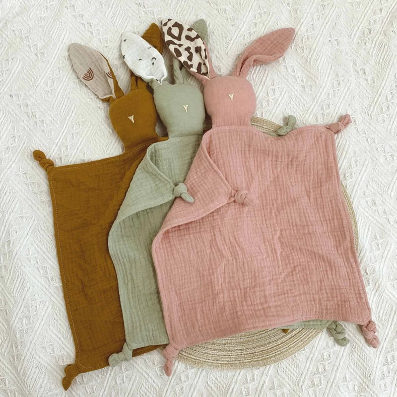 2024 New Baby Security Blanket Soothe Appease Towel Soft Animal Rabbit Doll Teething Bib Infants Comfort Sleeping Nursing Toy