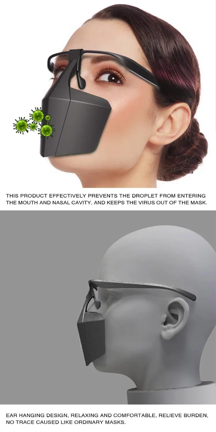 Mouth Mask Plastic Protection Against Droplets Anti-fog Isolation Face Mask Reusable Protective Cover Isolation Shield