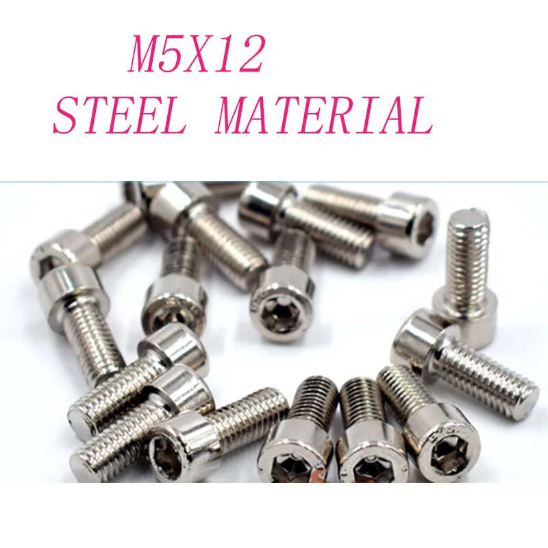 

20pcs/lot M5*12 steel hex socket cap head screws bolts for bottle holder hardware fastener250