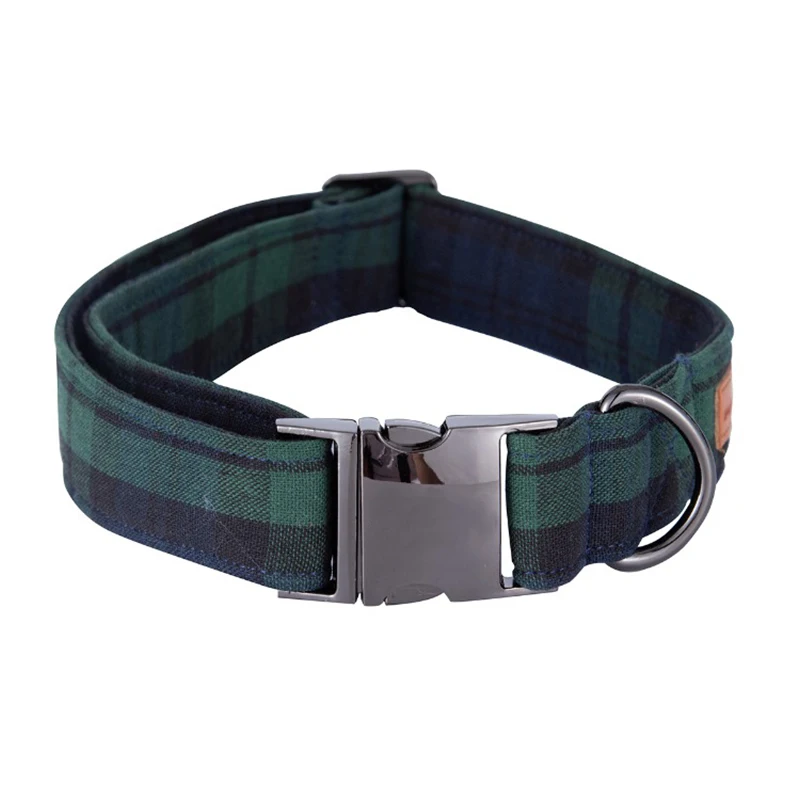 Unique Style Paws Christmas Plaid Durable Collar with Bow Seprately  Pet Collar