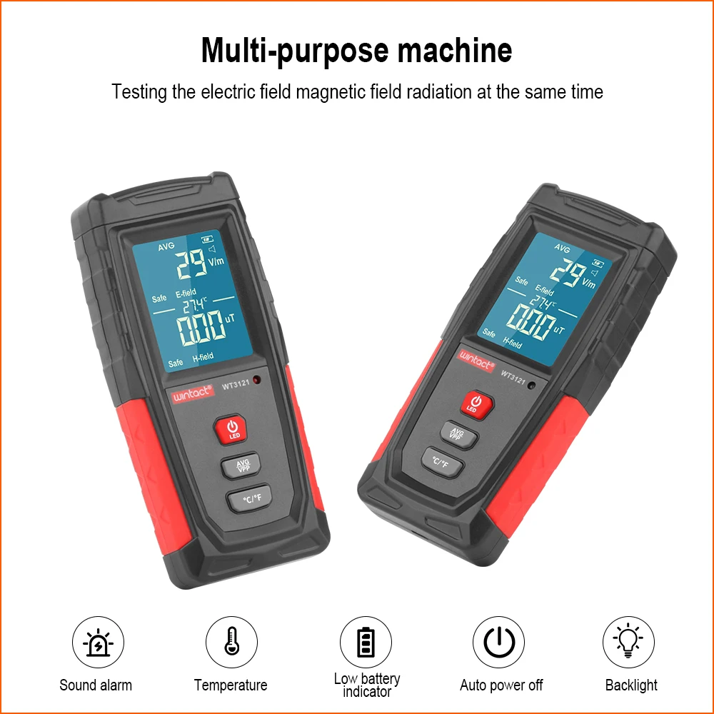 RZ-Detector de radiación de campo electromagnético, probador Emf, medidor recargable portátil, contador de emisión, dosímetro, ordenador
