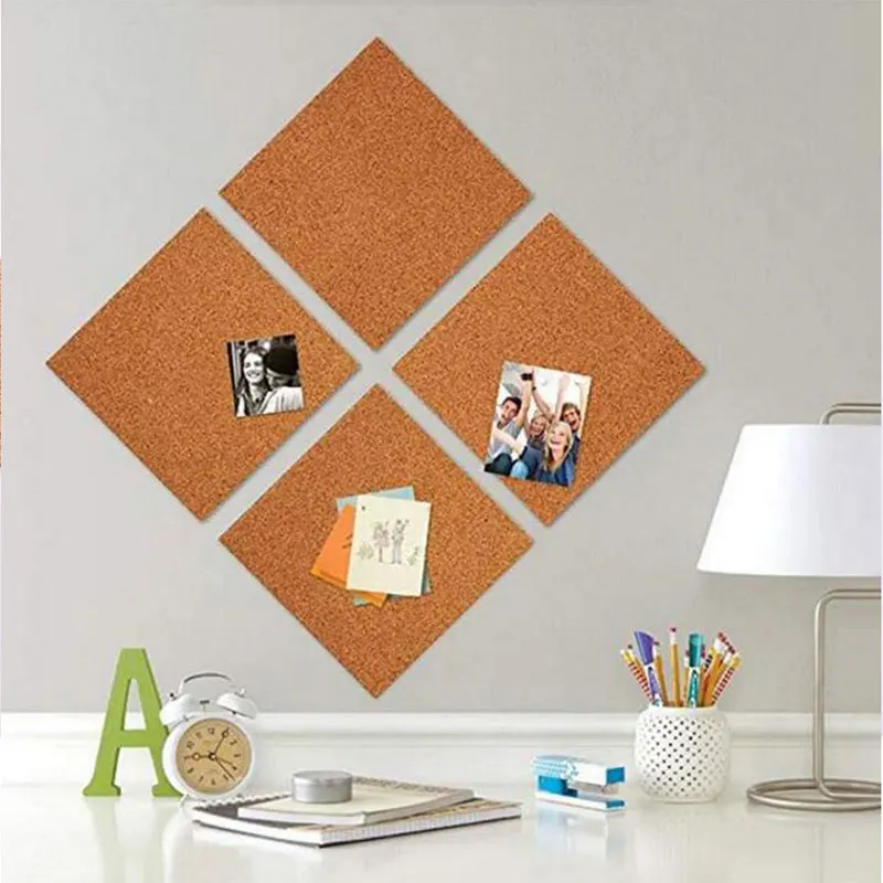 Hexagon Square Cork Board Message Board Photo Wall Adhesive Self-adhesive Background Wall Publicity Column Cork Wall Sticker