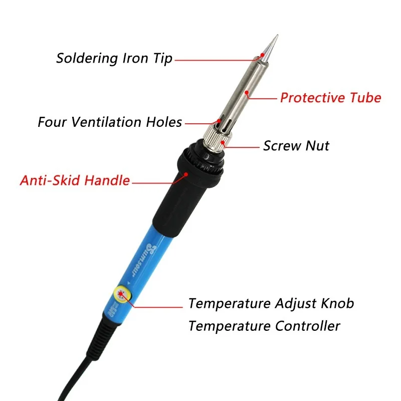 Mini fer à souder électrique à température réglable, station de expédi, crayon chauffant à poignée, outils de réparation de soudage, 60W