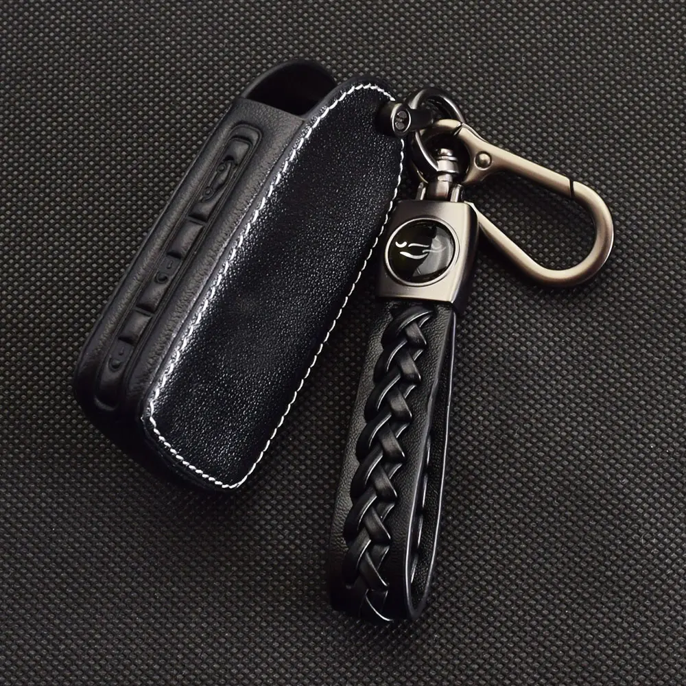 Leather Car Key Cover For Volvo XC40 XC60 XC90 V60 S90 S60 V90 2019 2020 4 Buttons Smart Keyless Remote Control Protector Cases
