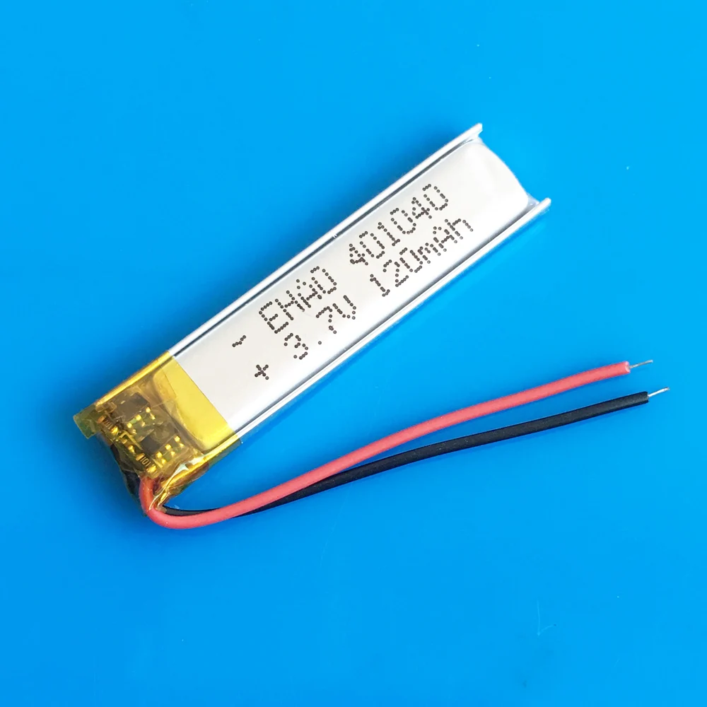 10 szt. Akumulatorów Lipo 3,7 V 120 mAh 401040   Do zestawu słuchawkowego MP3 GPS Bluetooth Rejestrator wideo Pióro Kamera Bransoletka Światło LED