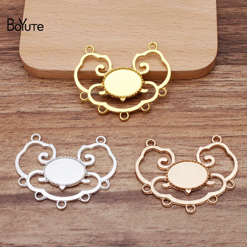 BoYuTe (5 Pieces/Lot) 38*48MM Metal Alloy Longevity Lock with 13*18MM Blank Tray Base DIY Hand Made Jewelry Accessories Parts