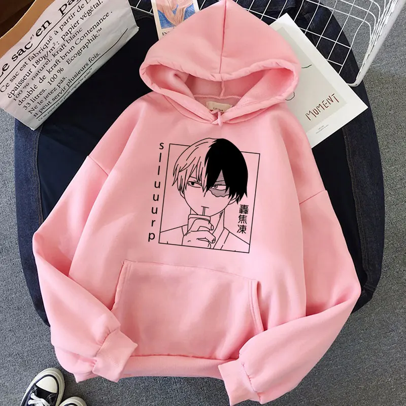 My Hero Academia Hoodie Women Kawaii Cartoon Himiko Toga Graphic Tops Funny Anime Boku No Hero Academia Pink Sweatshirt Female